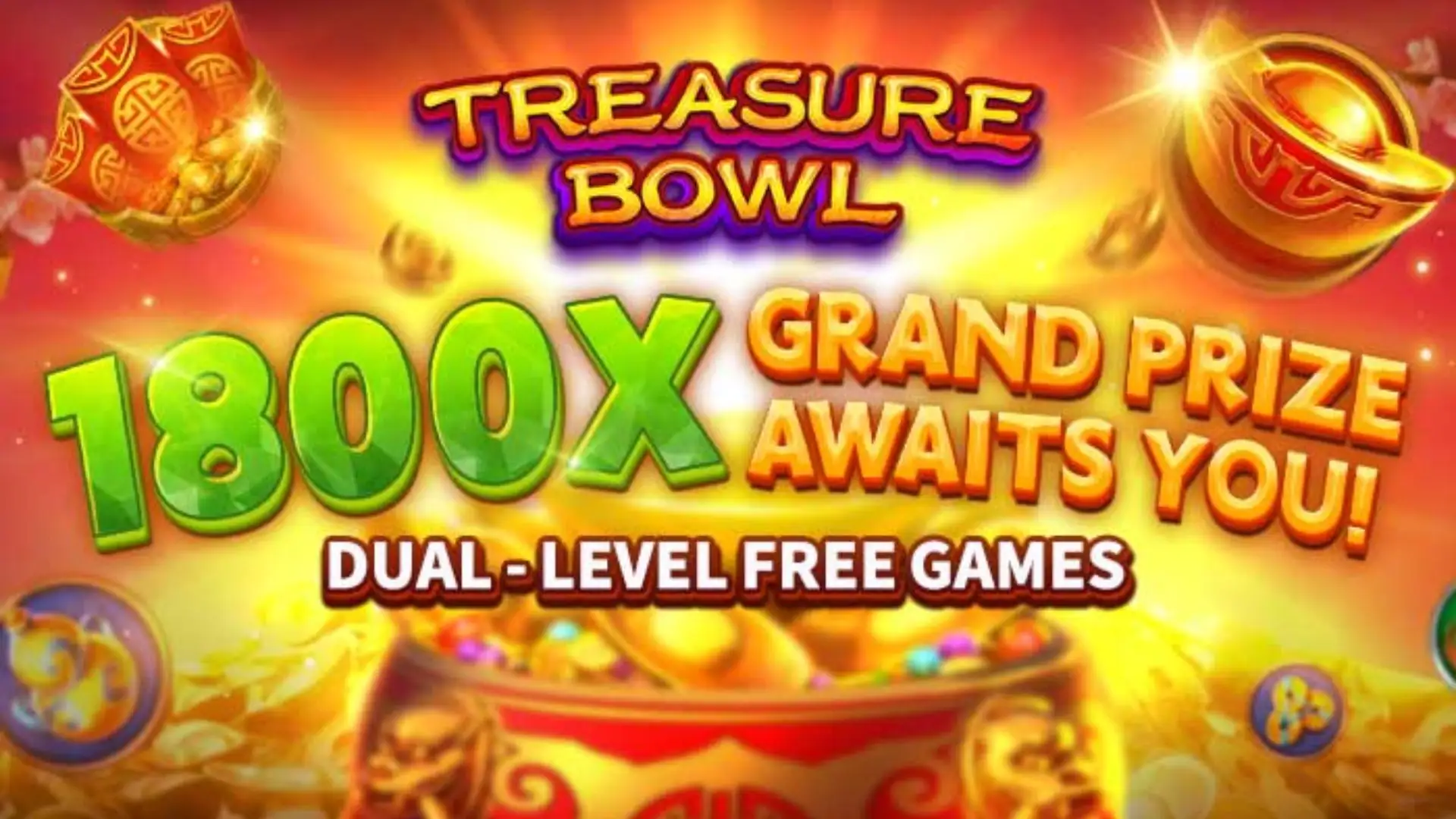 Multiplicadores Treasure Bowl 777ox - 7777x Máximo com Tigela Dourada